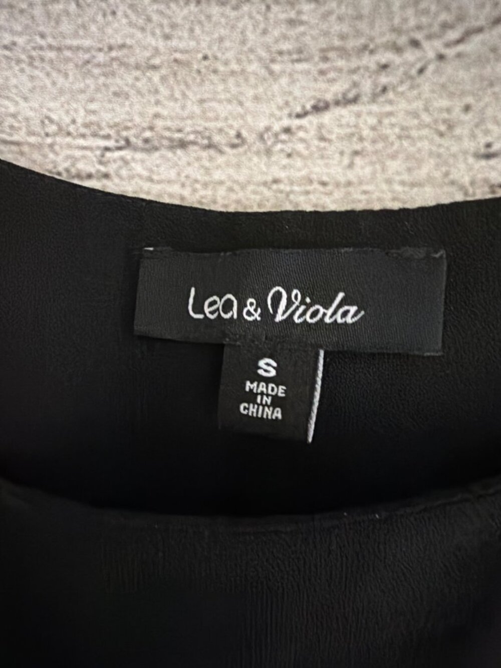 Lea & Viola Black Asymmetrical High Low Peplum Top Size S - Picture 2 of 3